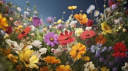 Obraz premium White dandelion in a garden. Generative ai