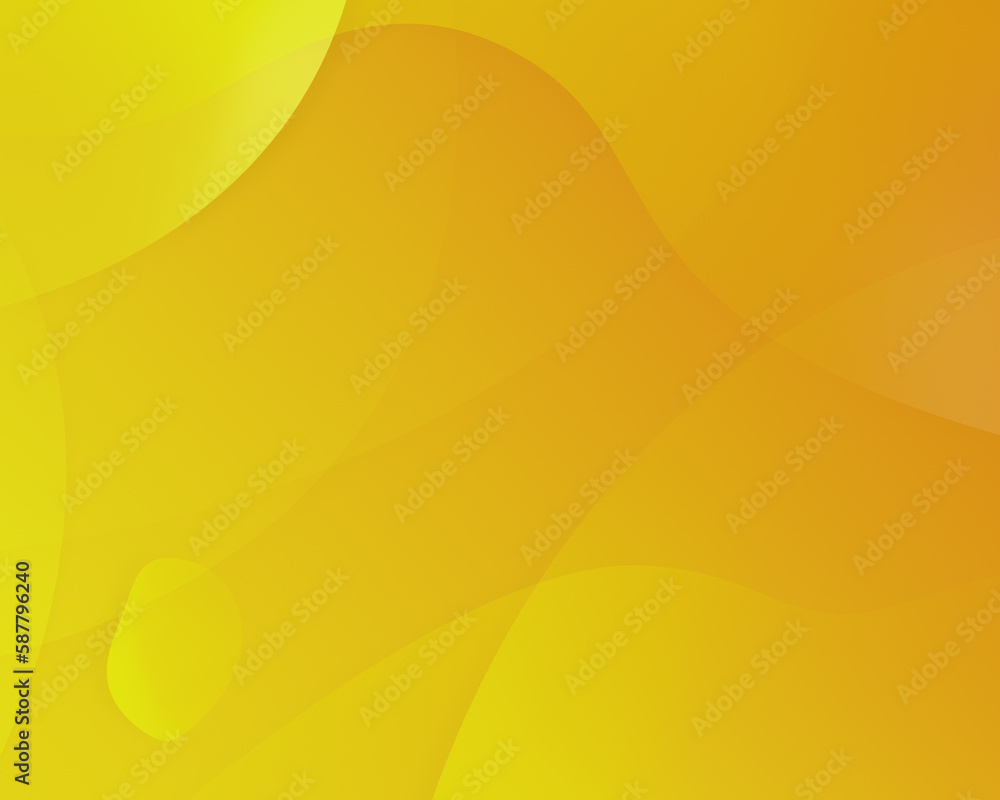 Poster yellow and orange flowing, fluid and transparent layered dynamic shapes and objects. abstract vibran