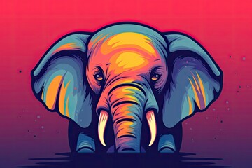 colorful elephant with intricate designs on its face. Generative AI