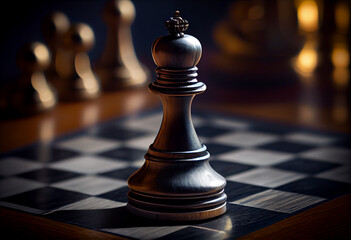 Chess piece on chessboard,Generative AI