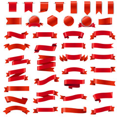 Red Silk Ribbons With White Background