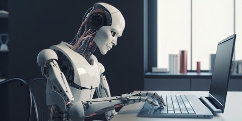 artificial intelligence robots working in creative professional fields