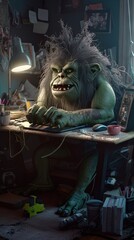 Online trolls on a computer using social media