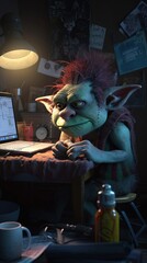 Online trolls on a computer using social media