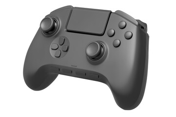 Realistic video game joystick with black chrome texture isolated on white