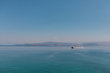 Boat near Old Venetian Fortress, Corfu, Greece
