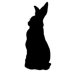 Silhouettes of wild forest animals hares, rabbits.Vector graphics.