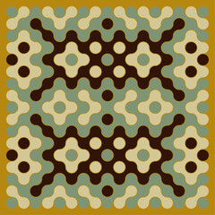 Multicolor truchet tiling connections illustration