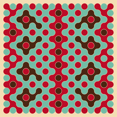 Multicolor truchet tiling connections illustration