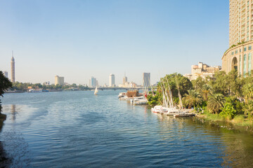 Nile River and Cairo City - Cairo, Egypt	