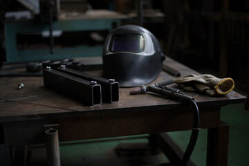 Landscape working on welding parts