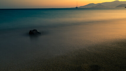 Fototapeta na wymiar Beautiful sunset over Naxos Island, Greece, Europe