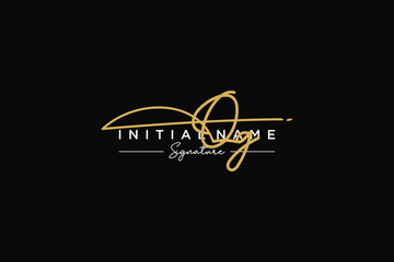 Initial QG signature logo template vector. Hand drawn Calligraphy lettering Vector illustration.