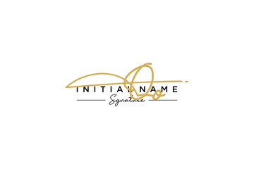 Initial QO signature logo template vector. Hand drawn Calligraphy lettering Vector illustration.