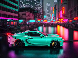 Neon big city nights abstract neon art background seq 8 of 35