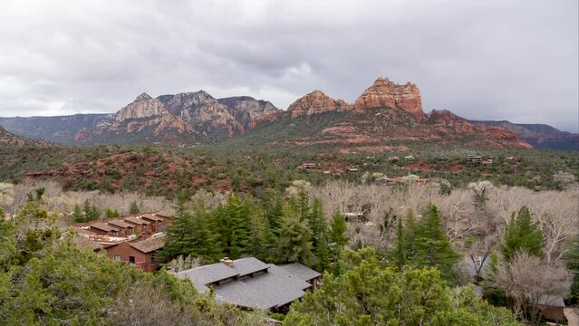 Timelapse of clouds moving over the Snoopy Rock in Sedona, AZ.