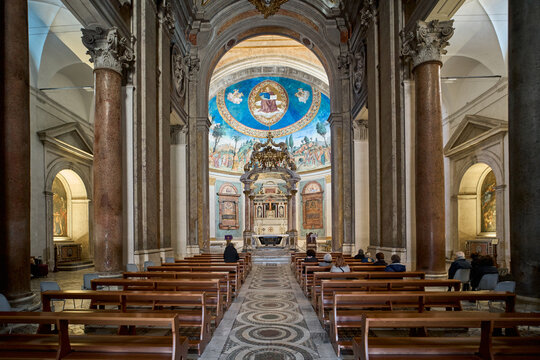 Basilica di Santa Croce in Gerusalemme baroque styled church in Rome, Italy
