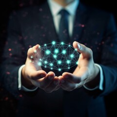 Businessman hand hold customer retention network and acquiring new customers and partnership for business growth and expansion globally. Maintain strong customer royalty, and marke Generative AI