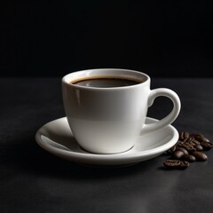 White cup of coffee Generative AI