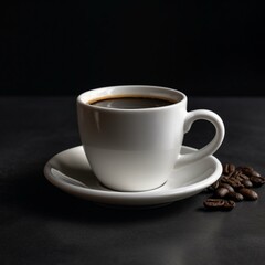 Fototapeta premium White cup of coffee Generative AI