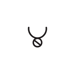 Locket Makeup Necklace Outline Icon