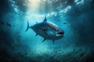 Fish in the ocean or sea underwater. Generative AI