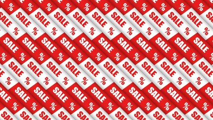 Video of words sale shopping advertise crossed stripes diagonal cover chroma key background. Economy budget percent low prices promotion shopaholism