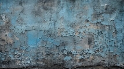 Blue Gray Cement Concrete Texture, Grunge Rough Aged Stain Background as Digital Illustration (Generative AI)