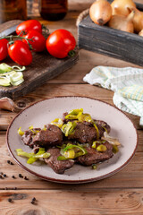 Grilled Fillet Mignon tenderloin meat beef steaks on wooden table