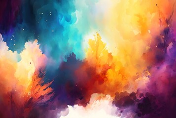 Obraz premium Abstract colorful watercolor background Generative AI