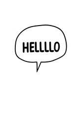 hello text bubble with transparent background