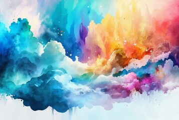 Fototapeta na wymiar Abstract colorful watercolor background Generative AI
