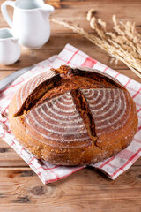 Delicious mixed rye bread, also called gray bread. Unleavened bread