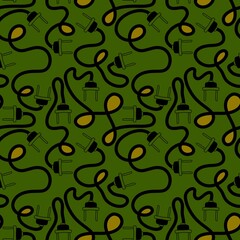 Cartoon plugs seamless electric pattern for wrapping paper and kids clothes print and fabrics and linens