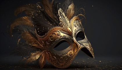 Realistic luxury carnival mask .Generative AI.