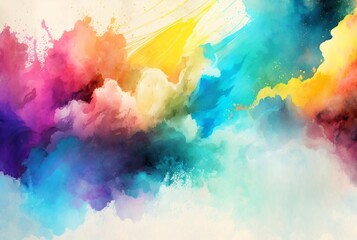 Fototapeta na wymiar Abstract colorful watercolor background Generative AI