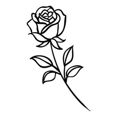 The illustration of hand drawing flower vector suitable for plants and flower icon, sign or symbol.