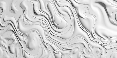 Fluid White Marble Background with Amorphic Liquid Shapes, AI Generated
