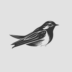 swallow bird illustration vector. retro bird style illustration. bird vector illustration.