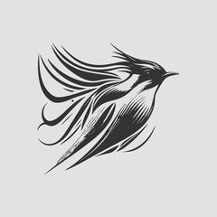 swallow bird illustration vector. retro bird style illustration. bird vector illustration.