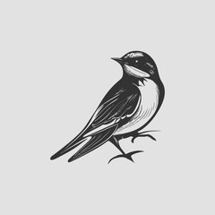 swallow bird illustration vector. retro bird style illustration. bird vector illustration.