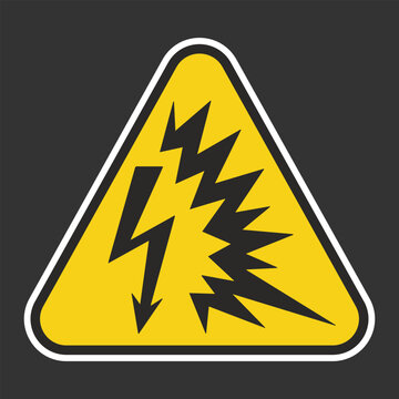Triangle Warning Vector Sign Arc Flash Symbol. Isolated  Arc Flash Trained Sticker Sign.