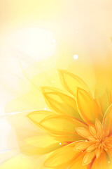 Abstract Yellow Flower on light blurred background, vertical mobile wallpaper.  Generative Ai.