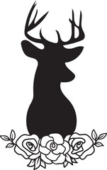 Vector Floral Deer