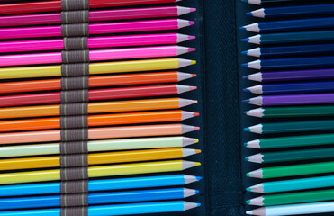 fabric case with color pencils