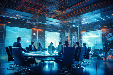 A group of Asian colleagues gather to analyze and discuss data, utilizing a calculator for precise calculations in their conference room