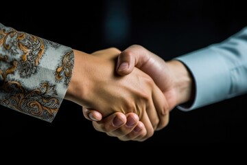business people shaking hands. Generative ai