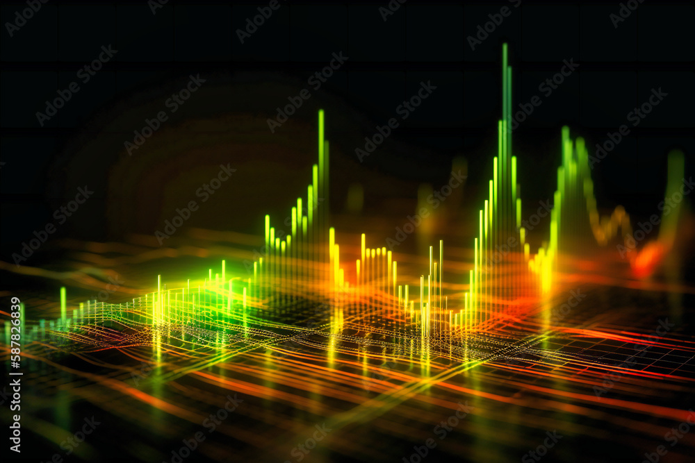 Aufkleber an intricate candlestick graph chart representing the trends and patterns in stock market investment