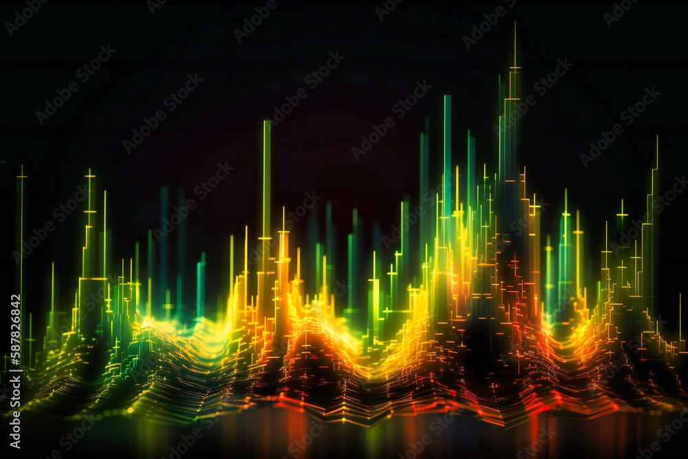 Aufkleber an intricate candlestick graph chart representing the trends and patterns in stock market investment