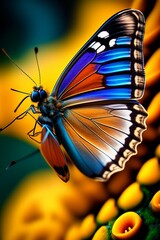 a beautiful butterfly, closeup macro, high detailed, cinematic light, realistic, Generative IA